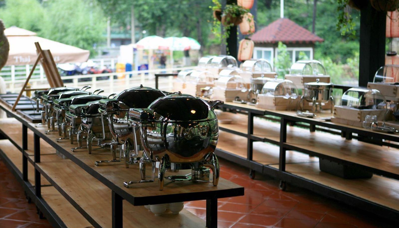 Buitenruimte van het hotel - Tailianting Wolongzhuang Resort Conference Villa Hotel