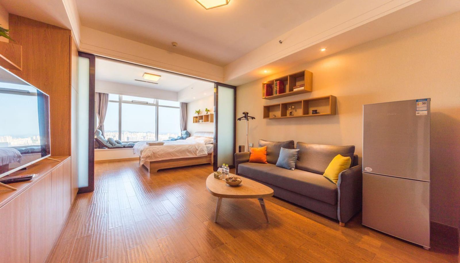 Room with sea view - Yunshu Light Luxury Seaview Apartment (Golden Beach Petroleum University Store)