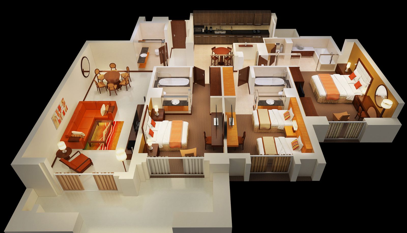 Pokój typu family - Flora Park Deluxe Hotel Apartments