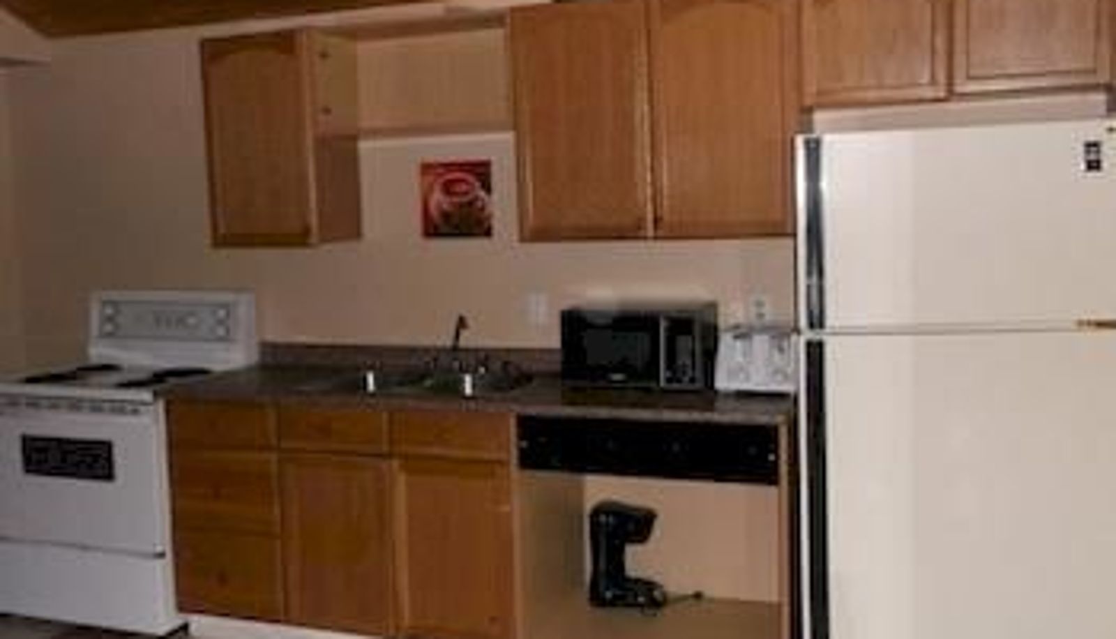 Küchenbereich im Zimmer - Dyconia Hotel: Wasaga's Party Resort