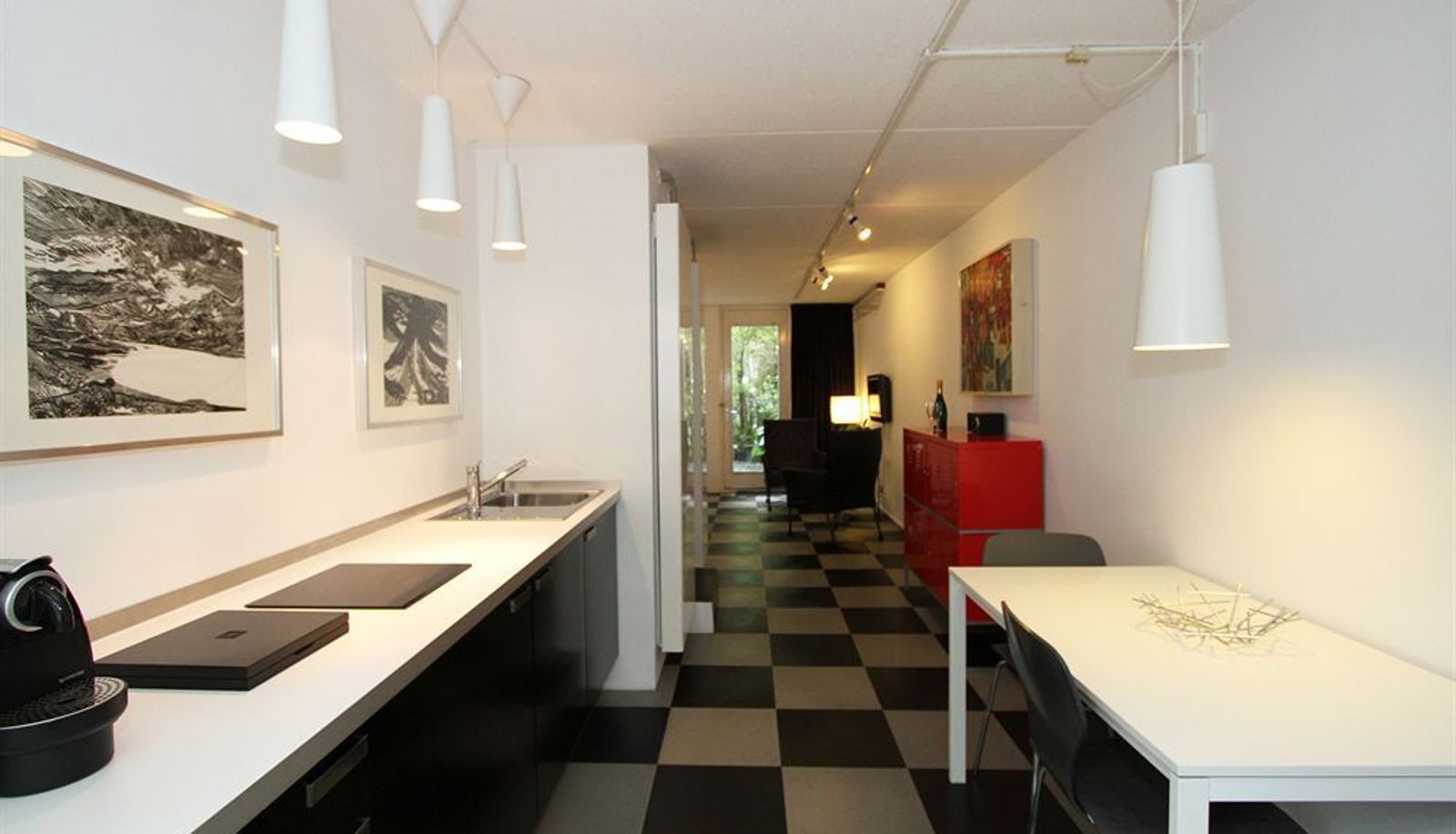 Coin cuisine dans la chambre - Studio Bloemgracht