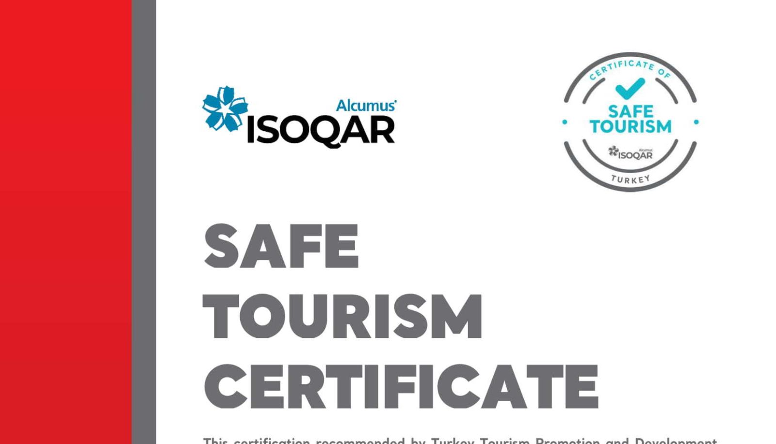 Certificat - MENALO HOTEL PREMIUM ISTANBUL AIRPORT