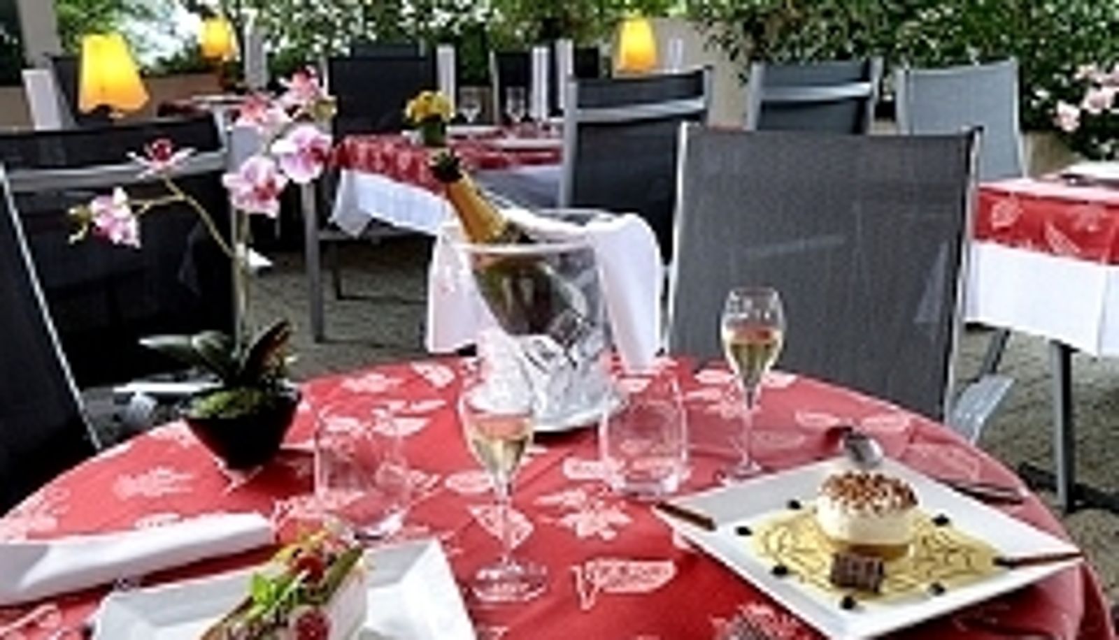 Terrace - Auberge des Vieux Chenes Logis
