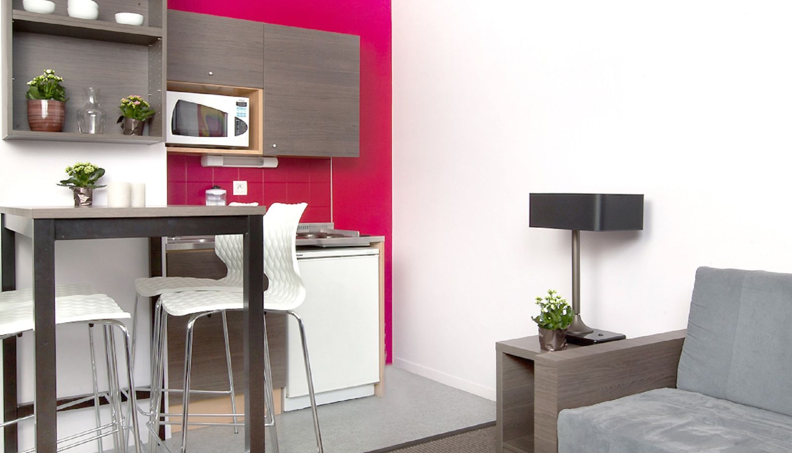 Zona de cocina en la habitación - Séjours & Affaires Lille Europe