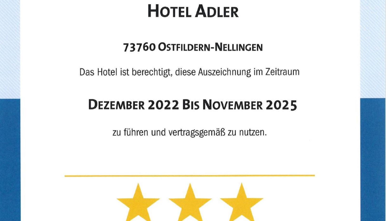 Zertifikat - Adler Garni