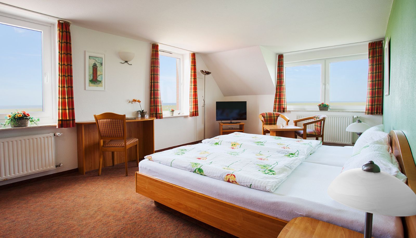 Kamer met uitzicht op het meer - Hotel Hus achtern Diek