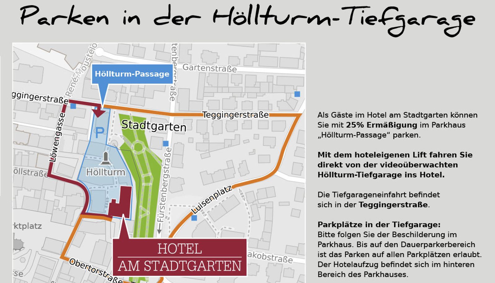 Mappa di avvicinamento - Hotel am Stadtgarten