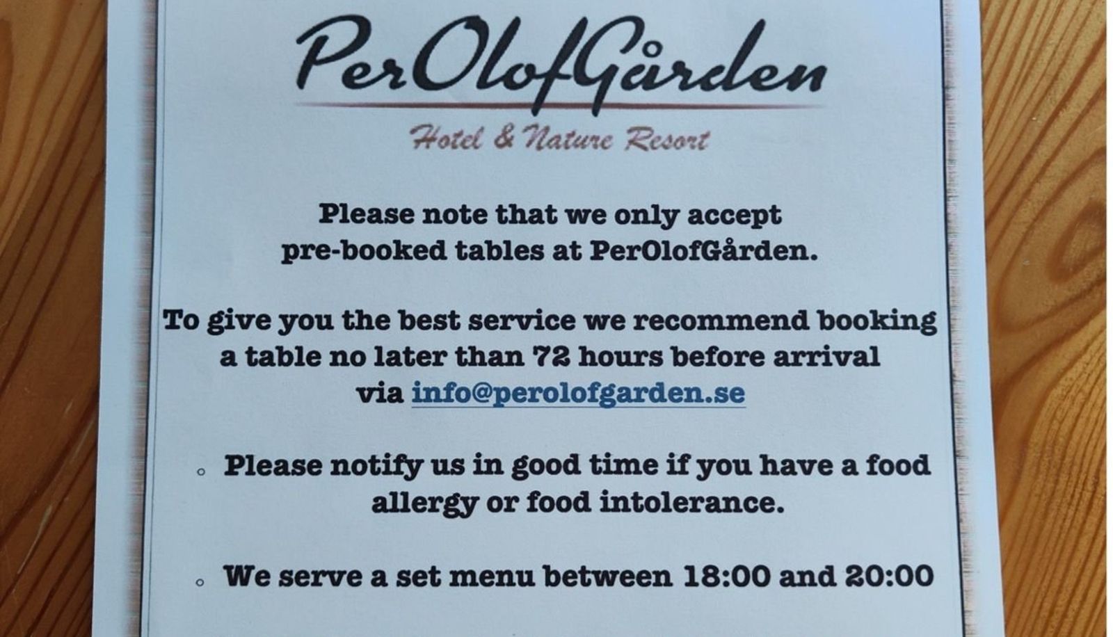 Bar - Hotel Per Olof Garden