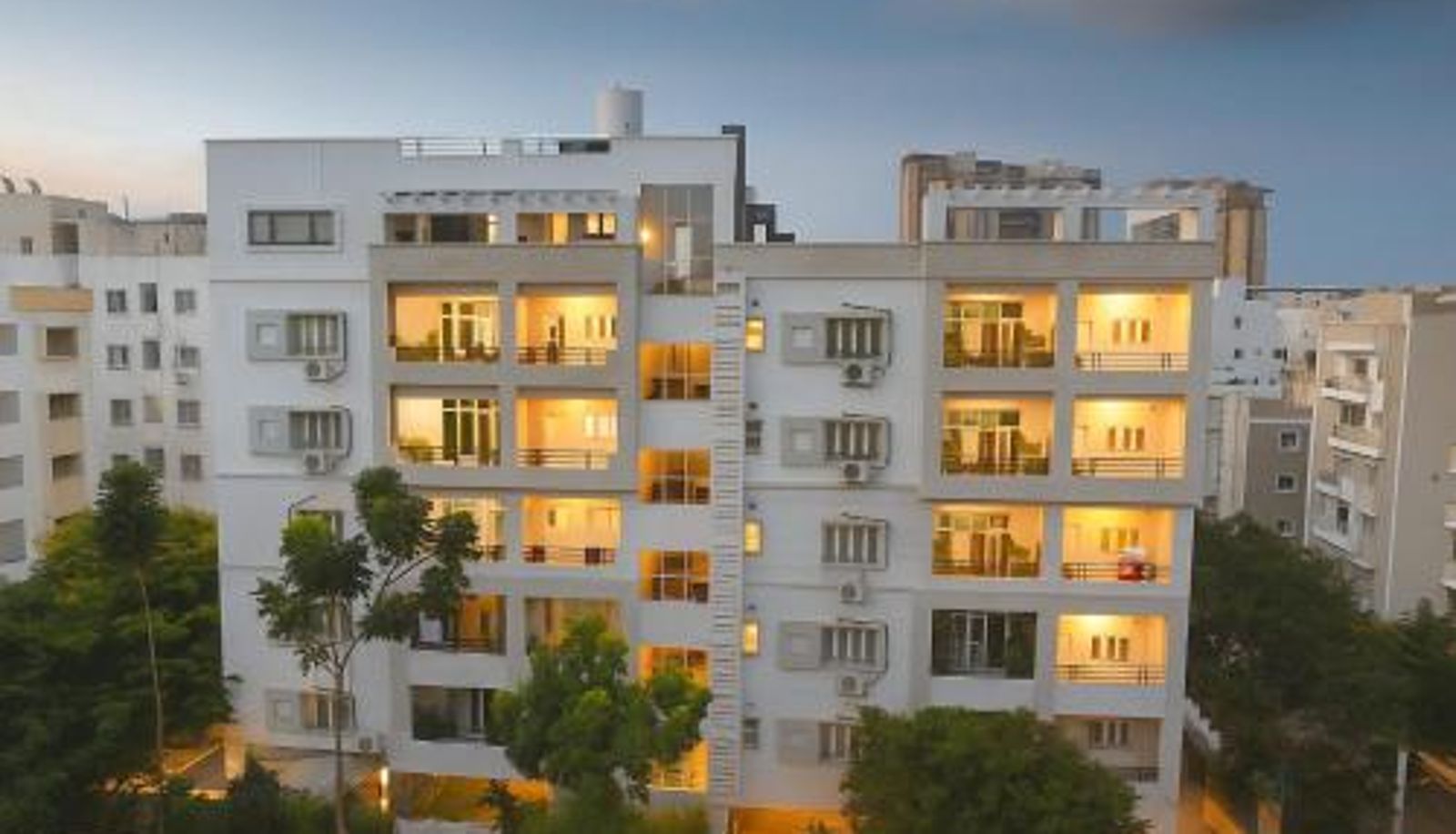 Buitenruimte van het hotel - White Fern Stays Serviced Apartments - Gachibowli