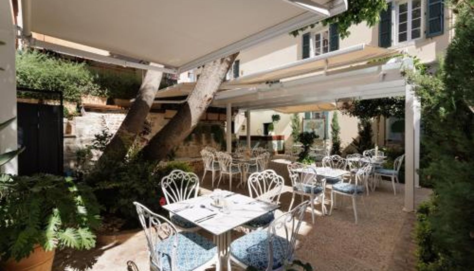 Breakfast room within the restaurant - Acanthus blue