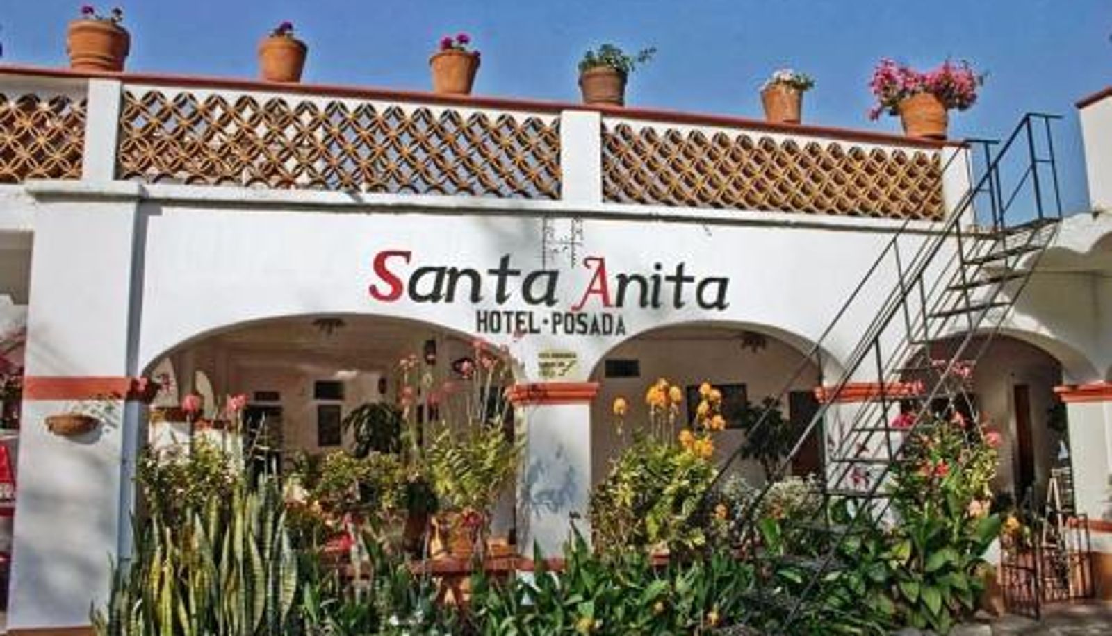 Buitenruimte van het hotel - Hotel Posada Santa Anita
