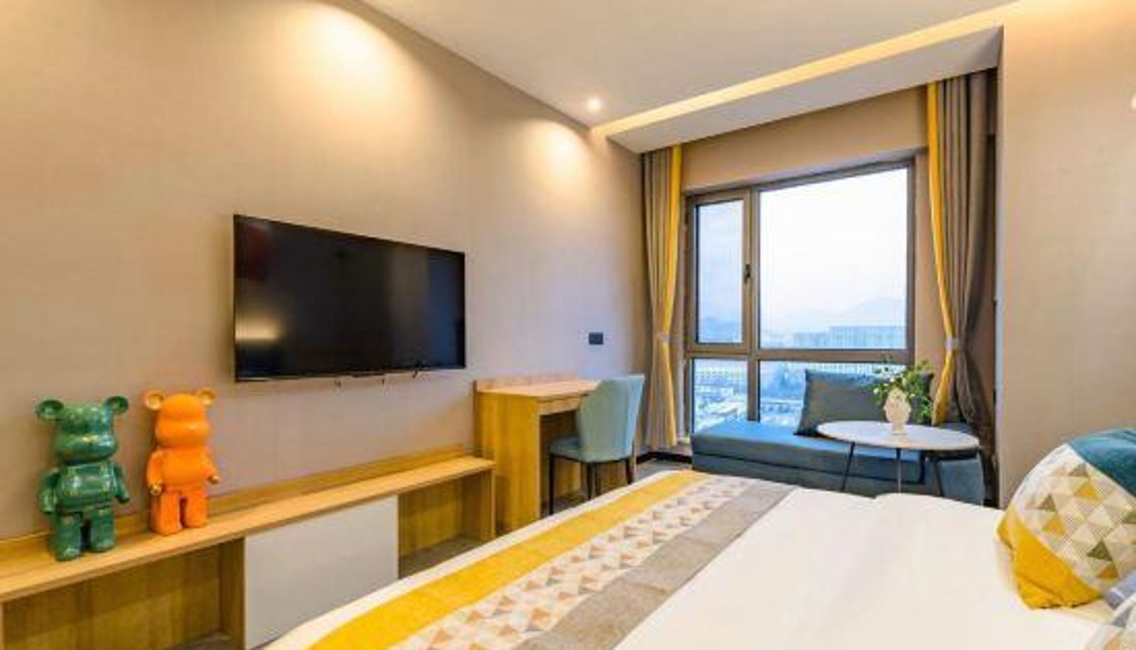 Zimmer mit Bergblick - Tai'an) Cloud family light luxury hotel (Wuyue Plaza branch
