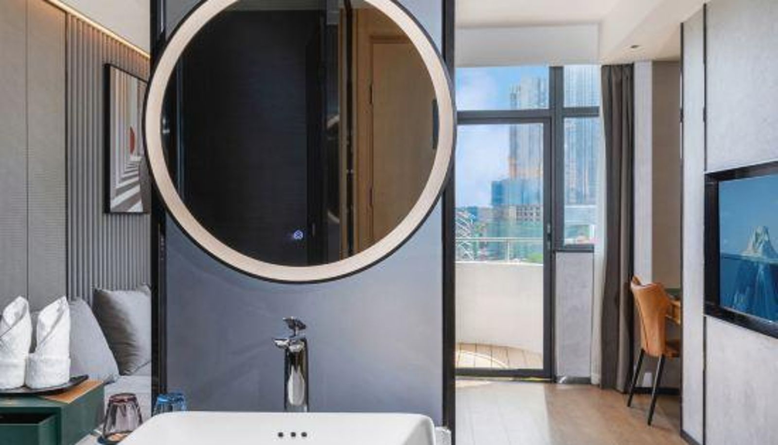Kamer met balkon - Qingyu Garden Hotel (Haiya Fun City Tongle South Subway Station Branch)
