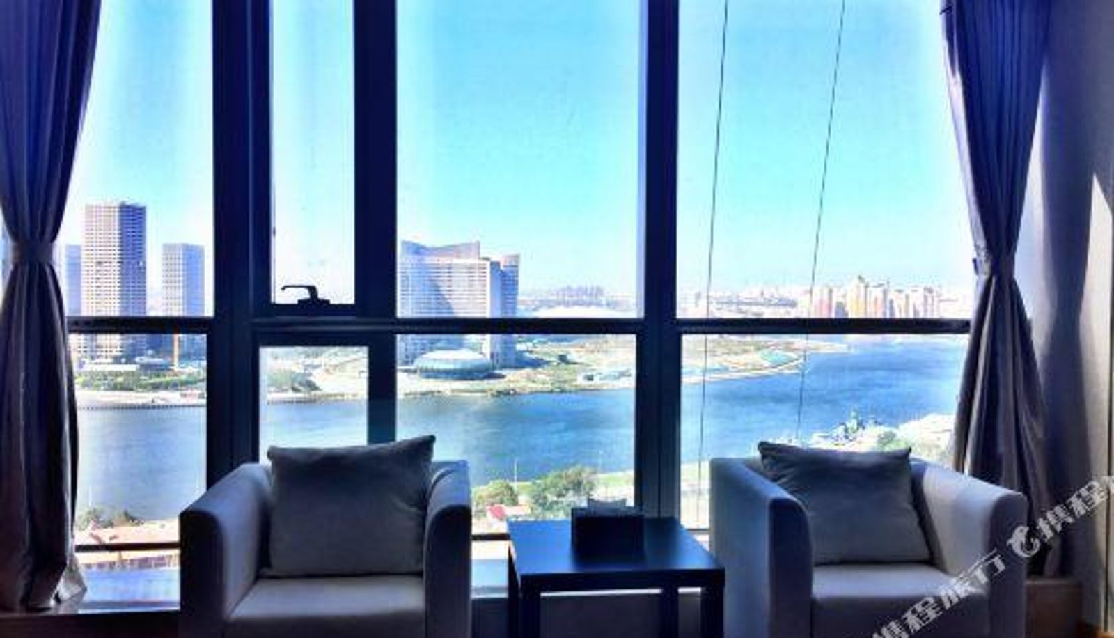 Kamer met uitzicht op de rivier - Powerlong International Center Service Apartment(Tianjin Wanda Binhai Station)