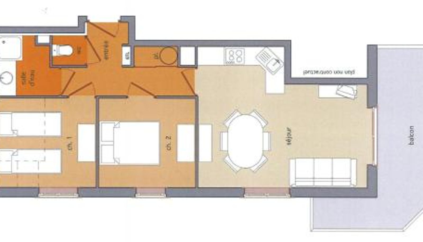 Informacje - 2 chambres - ECRINI08  6 personnes Appartement cosy