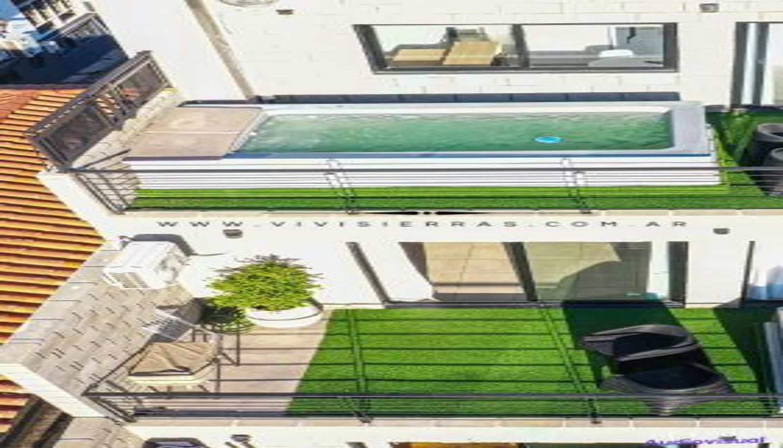 Info - vista panorámica  pileta privada  Piso 4 frente al lago Centro Villa Carlos Paz Vivisierras