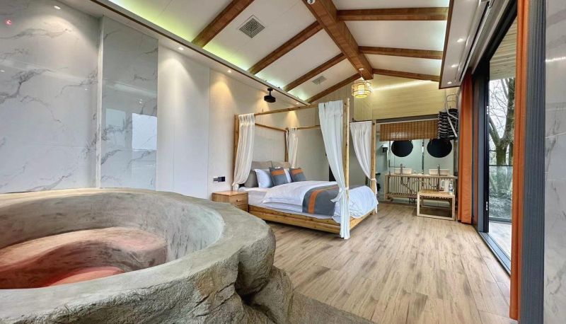 Camera con vista montagna - Western Sichuan Yunsu Shanjing Private Hot Spring Hotel (Nanqiao Branch of Dujiangyan Irrigation Project Scenic Spot)