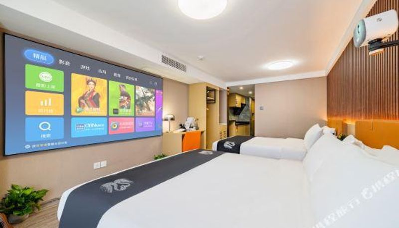 Gezinskamer - Dehao Yuefeng Cinema Apartment (Hangzhou Passenger Transport Center Sijiqing Clothing Market Store)