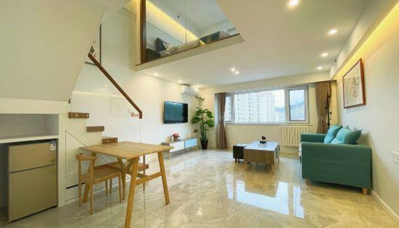 Pokój z widokiem na góry - Marriott Yishu LOFT Boutique Apartment (Qingdao Nanling Subway Station)