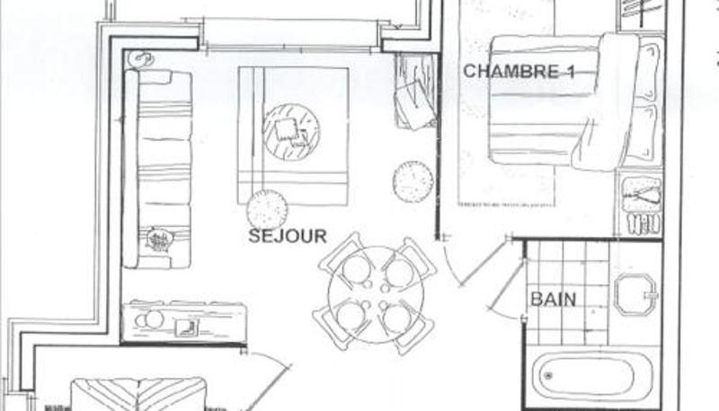 Standart oda - 6 pers  Les Saisies Appartement T3 calme
