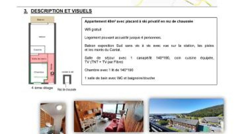 Ausblick - Appartement 40m2 T2 centre de station Super Besse