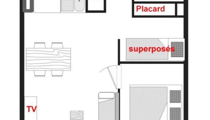 Chambre Standard - Appartement typique au pied des pistes avec balcon et parking